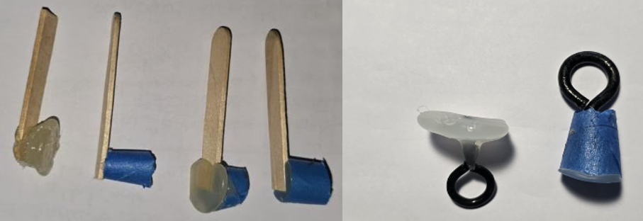 Hot-glue phantoms: cylinder, cones and irregular polyp shape